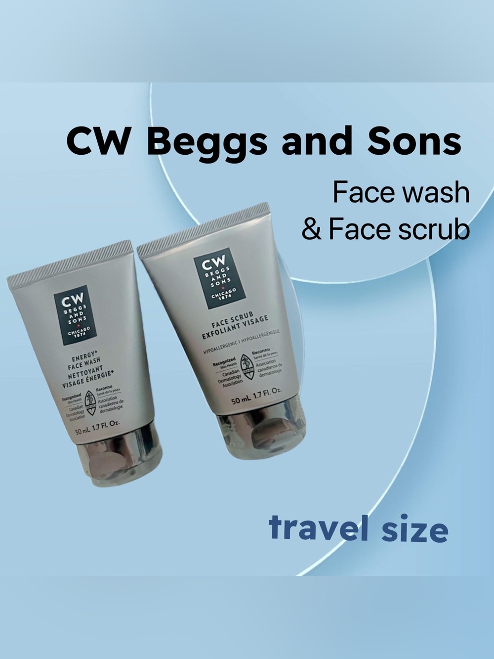 🇨🇦🆕NWOB CW BEGGS and SONS |TRAVEL| Sleek grooming essentials face wash & scrub